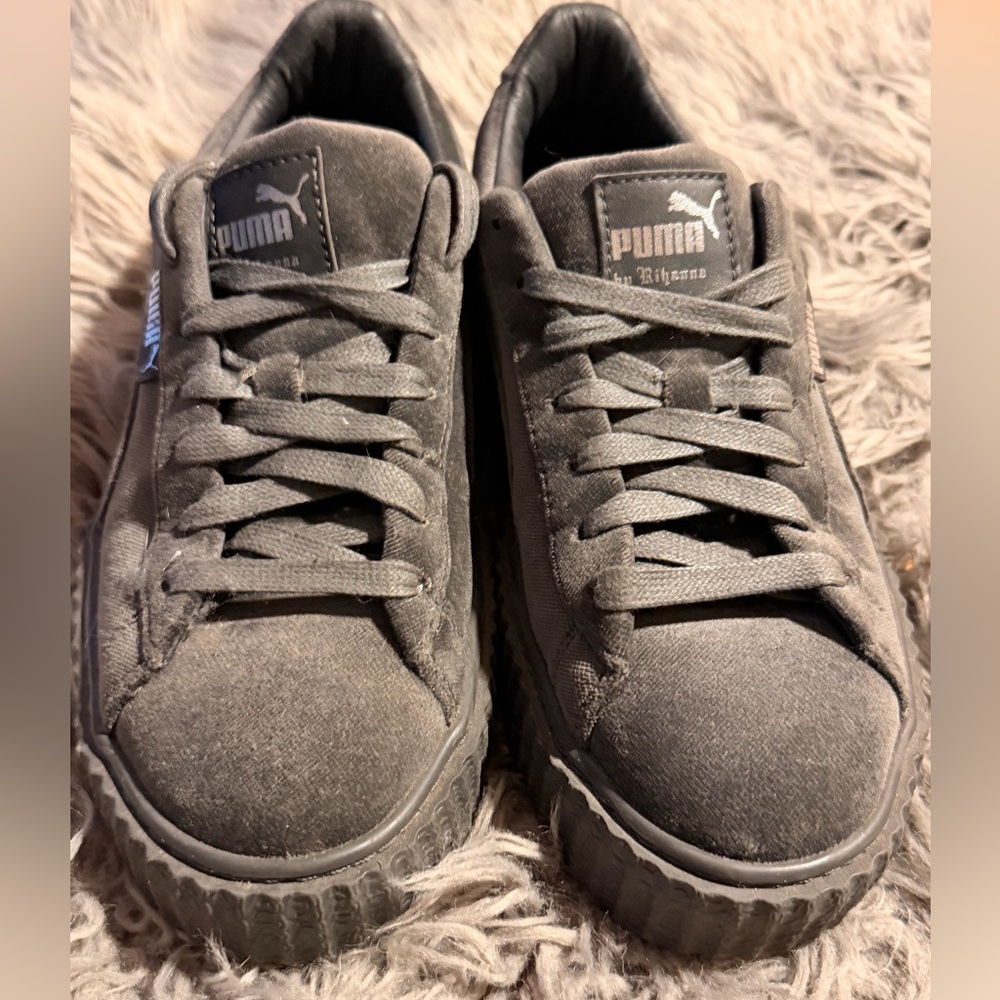 Puma Woman’s Fenty Low-Top Suede Sneakers in Dark Gray